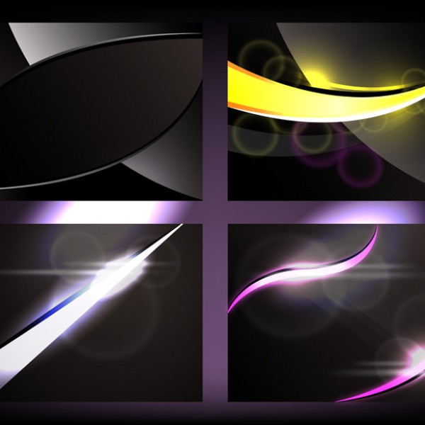 templates set glow collection business black background 