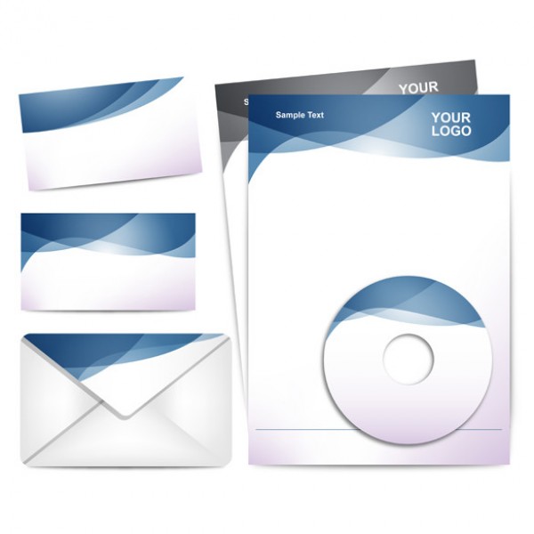 templates letterhead identity envelope corporate CD card business brand blue 