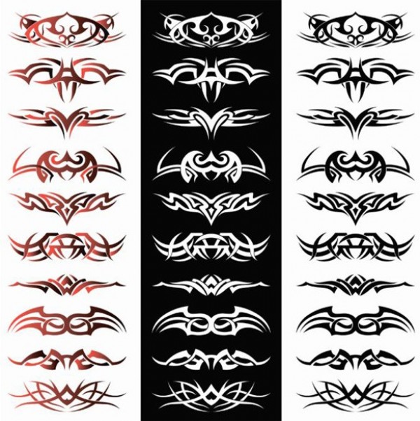 white web vector unique ui elements tribal elements tribal tattoos stylish set red quality original new interface illustrator high quality hi-res HD graphic fresh free download free EPS elements download detailed design creative black 