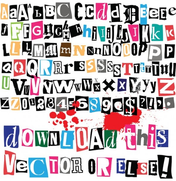 Cutout Alphabet And Numbers Ransom Note Vector Welovesolo