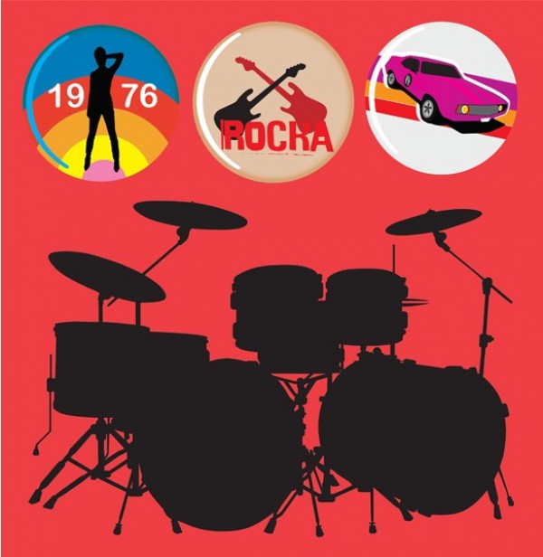 web vector unique ui elements stylish sports car silhouette drums round buttons retro quality original new interface illustrator high quality hi-res HD graphic fresh free download free elements electric guitar drums set drums download detailed design creative buttons 1976 