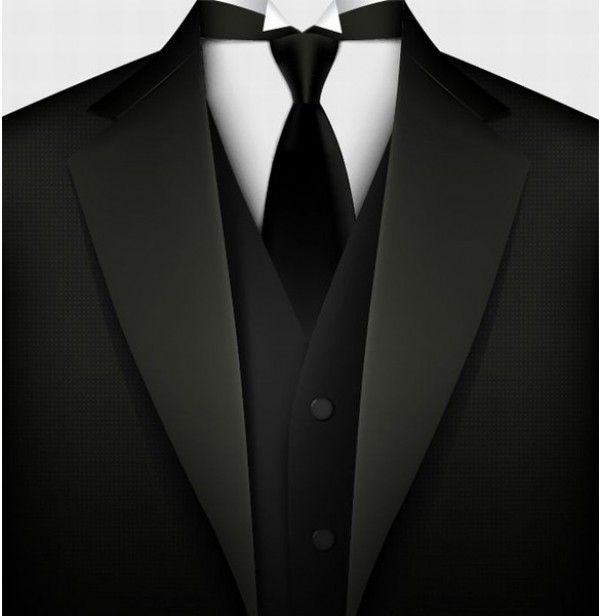 Trendy Dark Men's Suit Vector Graphic - WeLoveSoLo