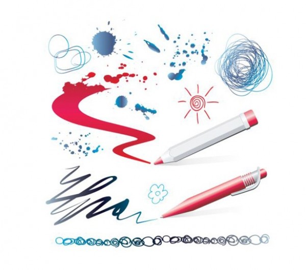 web vector unique ui elements sun stylish set scribbles red quality pen original new interface illustrator high quality hi-res HD hand drawn graphic fresh free download free felt pen EPS elements drawings download doodles detailed design creative blue 