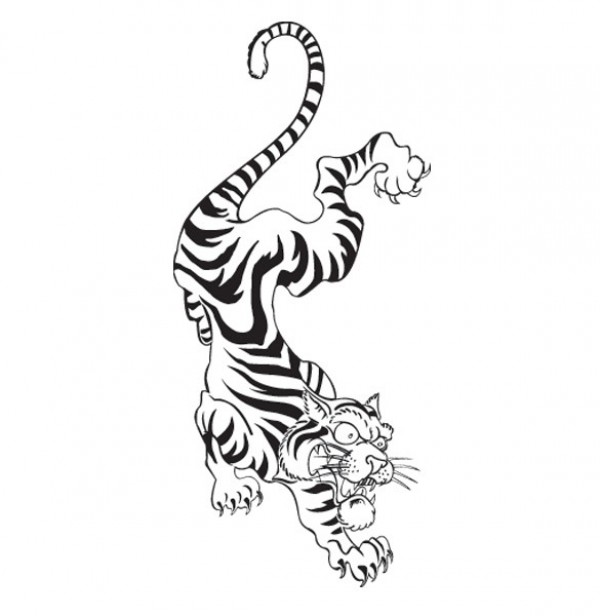 wild web vector unique ui elements tiger tattoo tiger tattoo stylish sketch quality original new interface illustrator high quality hi-res HD hand drawn graphic fresh free download free EPS elements download detailed design creative cat AI 
