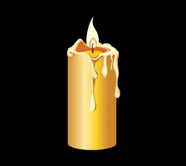 Dripping Lit Wax Candle Vector Graphic WeLoveSoLo