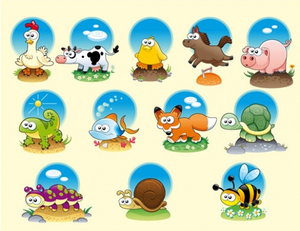 worm web vector cartoon animals vector unique ui elements turtle stylish snail set quality pig original new interface illustrator horse high quality hi-res HD graphic fresh free download free fox fish EPS elements download detailed design cute creative cow chicken characters cartoon animals bee animals 