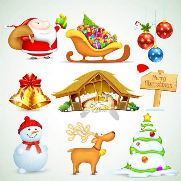 web vector unique ui elements tree stylish snowman sleigh santa quality original new nativity interface illustrator icons high quality hi-res HD graphic fresh free download free elements download detailed design creative Christmas elements christmas bells 