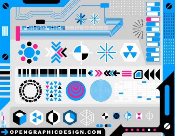 web vector unique ui elements technology tech stylish set quality pack original new interface illustrator high-tech high quality hi-res hexagon HD graphic fresh free download free EPS elements electronic download dotted detailed Design Elements design creative circuit board circle AI 