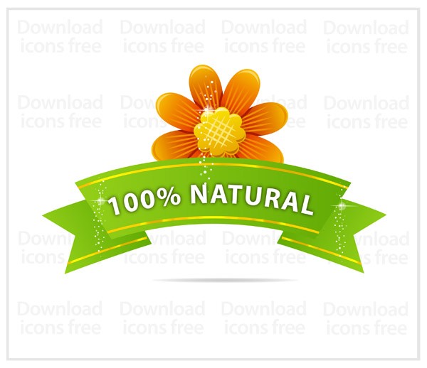 vector sign one nature icon green flower eco color 