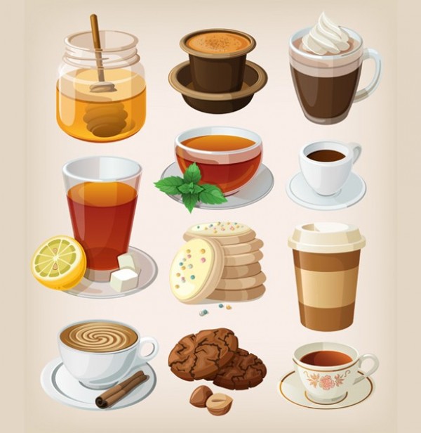 web vector coffee cup vector unique ui elements tea takeout stylish specialty set quality original new interface illustrator iced tea honey pot honey high quality hi-res HD graphic fresh free download free EPS elements download detailed design creative cookies coffee break coffee cartoon 