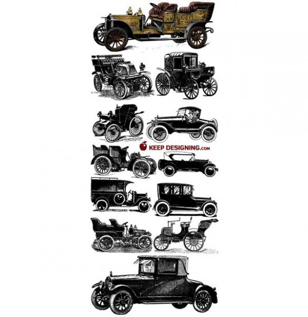 web vintage cars vintage vector unique ui elements stylish set quality original new interface illustrator horseless carriage high quality hi-res HD Great Gatsby car graphic gangster car fresh free download free EPS elements download detailed design creative collection coaches antique cars antique 