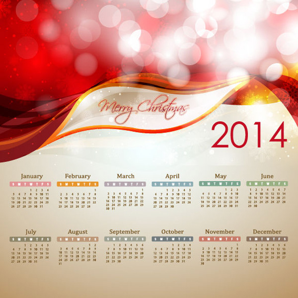 waves vector red glowing free download free christmas calendar bokeh abstract 2014 calendar 2014 
