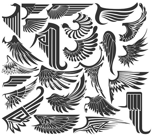 wings vector wings vector tribal set logo heraldry free download free birds abstract wings 