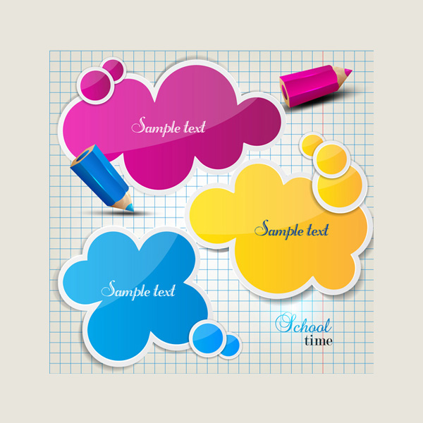 vector speech bubble pencil paper cutout paper free download free dialogue boxes colorful cloud chat 
