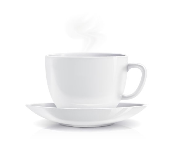 vector teacup steam realistic free cup and saucer cup coffee cup 