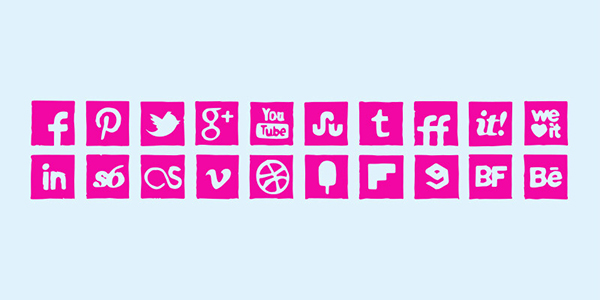 social icons pink icons ink icons 