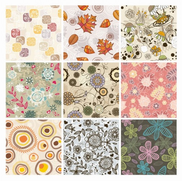 web vector unique stylish set seamless retro quality Patterns pattern pack original illustrator high quality graphic geometric fresh free download free floral EPS download design creative circles background art 
