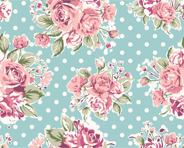 vector floral pattern vector spring seamless roses rose pattern romantic pink pattern free download free flowers floral dotted dots background  