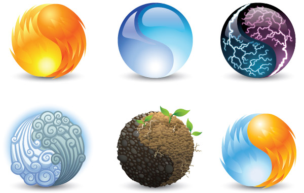 yin yang taijin nature logotypes logos ball 