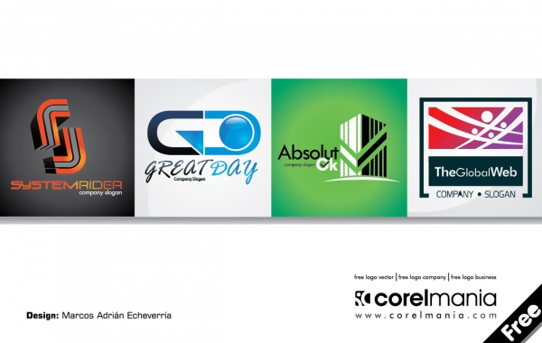 set logotypes logos financial company business 