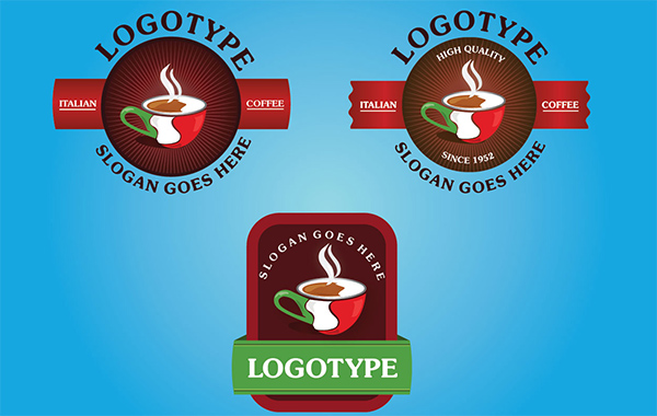 shoppe shop logotypes logos italian cup coffee banner 