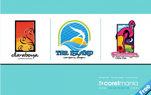 vacation tropical travel sunset logotypes logos flamingos agency 
