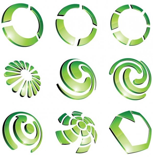 web vector unique ui elements swirl stylish quality original new logotype logo interface illustrator high quality hi-res HD green logo green graphic fresh free download free elements download detailed design creative circle 3d 