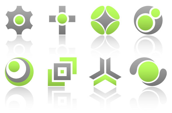 vector square shapes set logotypes logos green gear free download free cross circles 