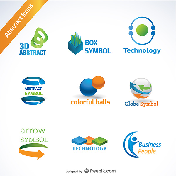 vector technology symbol set people logotypes logos globe free download free business box arrows abstract logo 