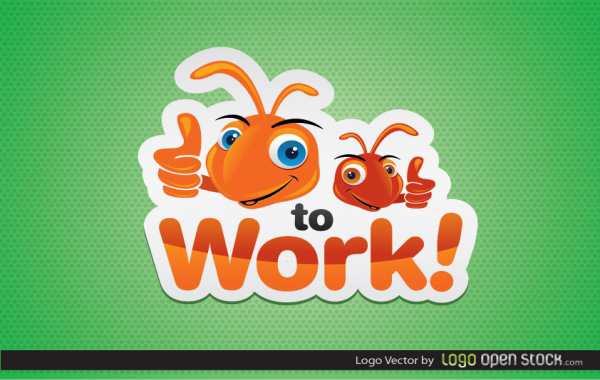 work sticker sign logotype logo go to work funny free download free ant 