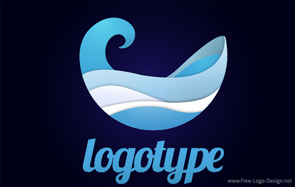 waves wave water ocean logotype logo free logos free download free curve blue abstract 