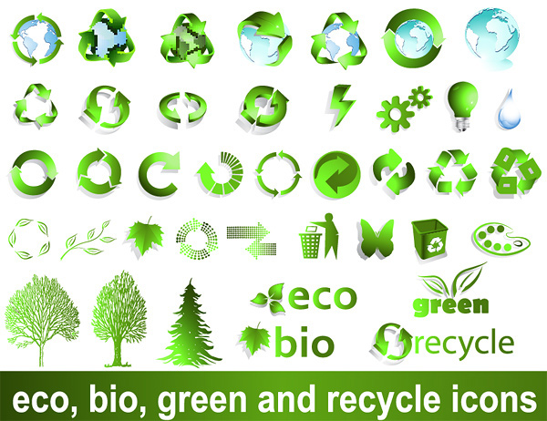 water vector trees set recycle planet nature logotypes logos leaves green free download free eco earth bio 