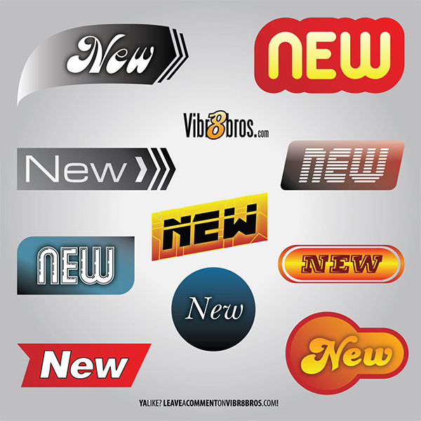 vector stickers set new label new logotypes logos labels free flat banners badge 