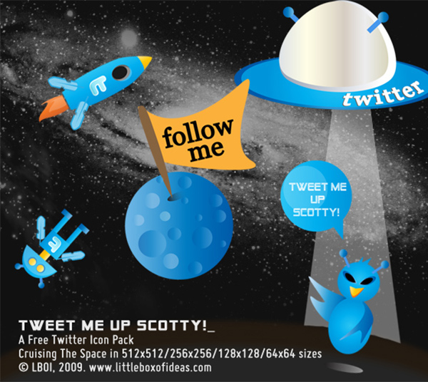 twitter tweet star trek space social set robot icons alien 