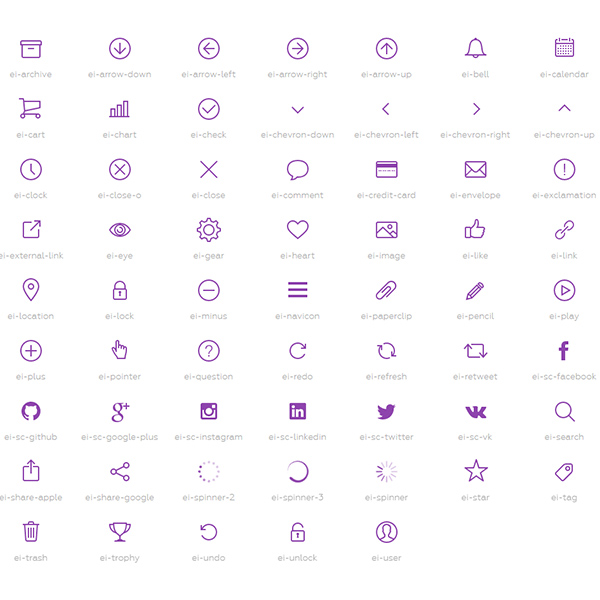 vector set line lightweight icons evil icons 