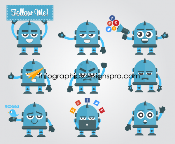 twitter social robot icons robot networking marketing icons emoticons 