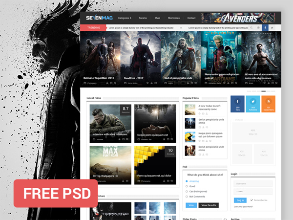 website template psd gaming games game news 