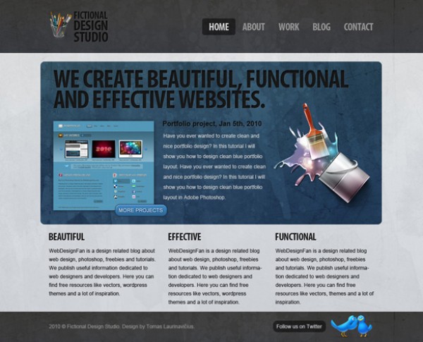 template Studio professional portfolio modern free design dark 2.0 web 