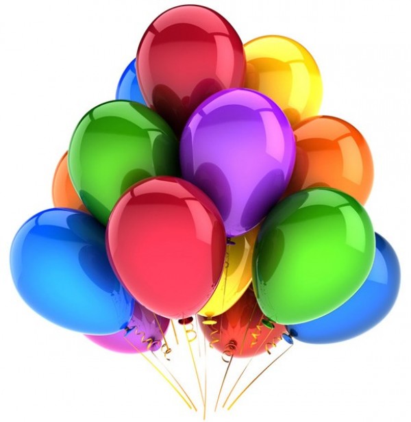 vivid vibrant png party high def HD festive colorful bunch balloons 