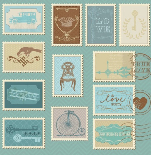 web vintage vector unique stylish stamps retro quality quaint postage stamps postage original old stamps old fashioned love keys illustrator high quality graphic fresh free download free download design creative bicycle airplane 