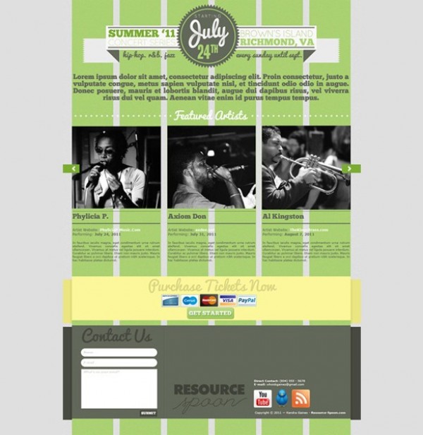 website web unique ui elements ui tickets template stylish quality psd original online new music invitation music modern interface hi-res HD fresh free download free events website events elements download detailed design creative contact form concert website concert clean artists 