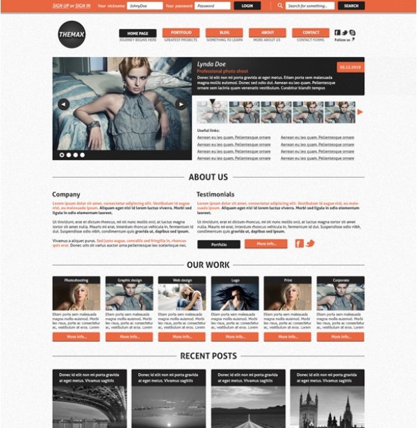 website web unique ui elements ui Themax template stylish quality psd photography photographer photo shoot photo agency original new modern interface hi-res HD fresh free download free elements download detailed design creative clean 