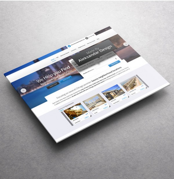 tutorial web design website travel booking design apartments web design mockup ipad tablet freebie PSD download free 