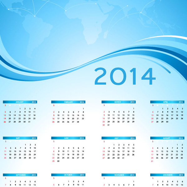 world map waves vector map free download free connecting calendar blue abstract 2014 calendar 2014 