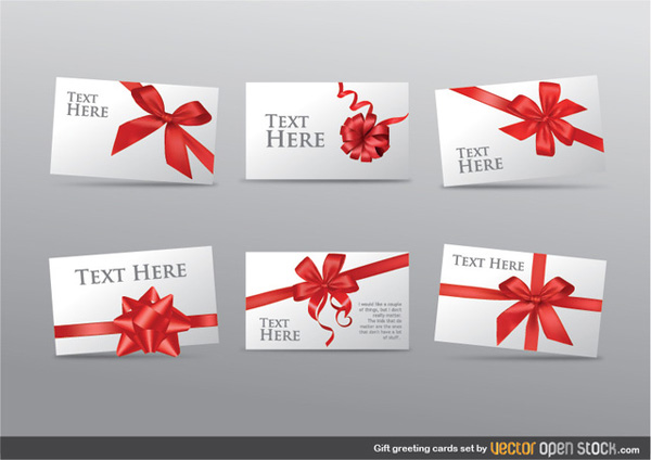 vector set red presentation gift card free download free christmas card bow 