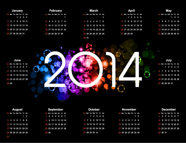 vector lights free download free dark 2014 calendar dark colorful calendar bokeh black 2014 calendar 2014 