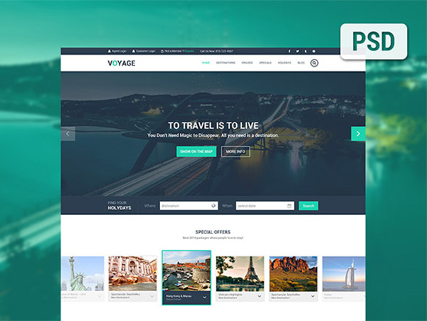 webpage voyage ui elements ui travel template scroll psd website psd travel website one page free download free 