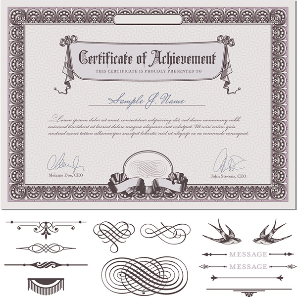 vintage vector free download free flourishes document certificate of achievement certificate award achievement 