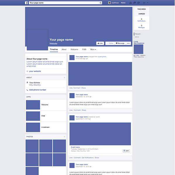 redesign mockup free download free facebook 2014 mockup Facebook 2014 facebook 