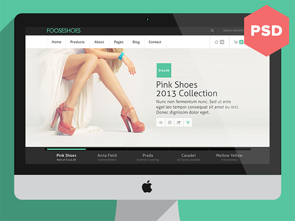website template shoes psd ecommerce website psd Products free ecommerce website free fooseshoes ecommerce 